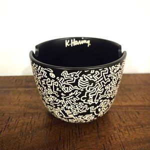 KEITH HARING ARTIST RAMEN NOODLE BOWL FEED ME BOWL 100% STONE TYPO